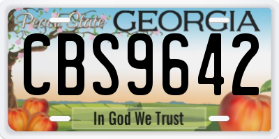GA license plate CBS9642