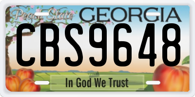 GA license plate CBS9648