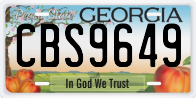 GA license plate CBS9649