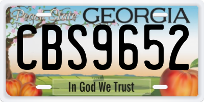 GA license plate CBS9652