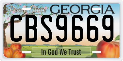 GA license plate CBS9669