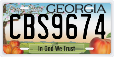 GA license plate CBS9674
