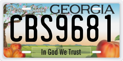GA license plate CBS9681