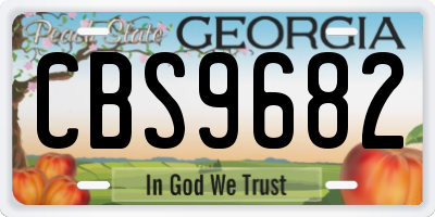 GA license plate CBS9682