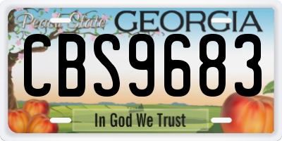 GA license plate CBS9683