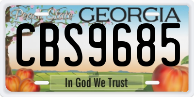 GA license plate CBS9685