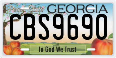 GA license plate CBS9690