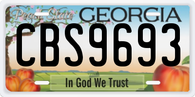 GA license plate CBS9693
