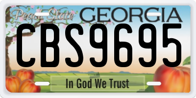 GA license plate CBS9695