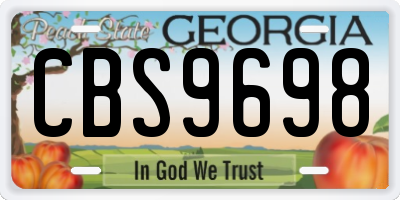 GA license plate CBS9698