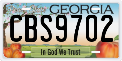 GA license plate CBS9702