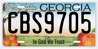 GA license plate CBS9705