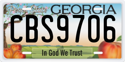 GA license plate CBS9706