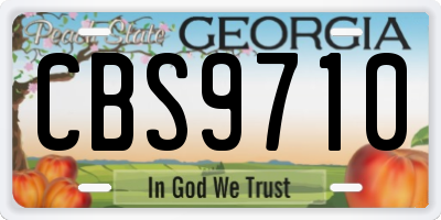 GA license plate CBS9710