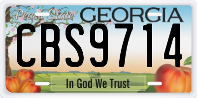 GA license plate CBS9714