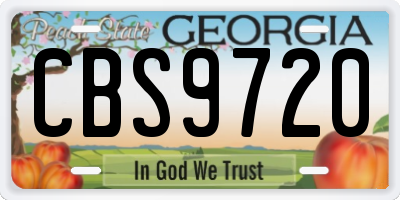 GA license plate CBS9720