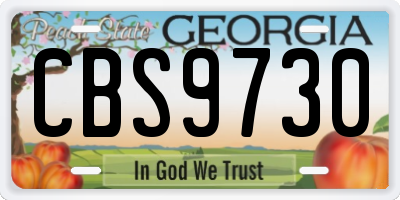 GA license plate CBS9730