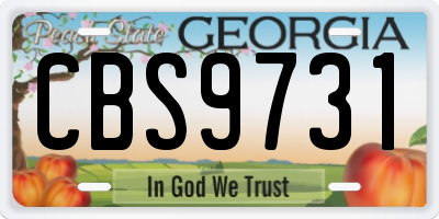 GA license plate CBS9731
