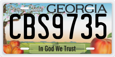 GA license plate CBS9735