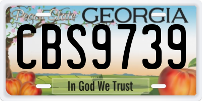 GA license plate CBS9739