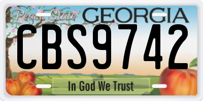 GA license plate CBS9742