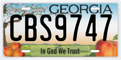 GA license plate CBS9747