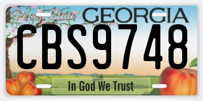 GA license plate CBS9748