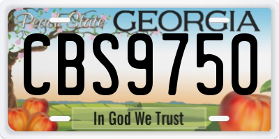 GA license plate CBS9750