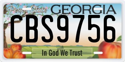 GA license plate CBS9756