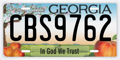 GA license plate CBS9762