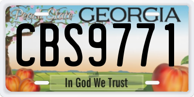 GA license plate CBS9771