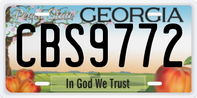 GA license plate CBS9772
