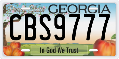 GA license plate CBS9777