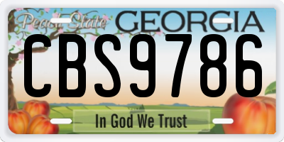 GA license plate CBS9786