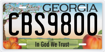 GA license plate CBS9800