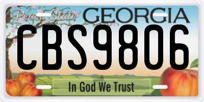 GA license plate CBS9806