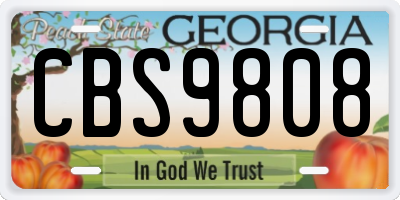 GA license plate CBS9808