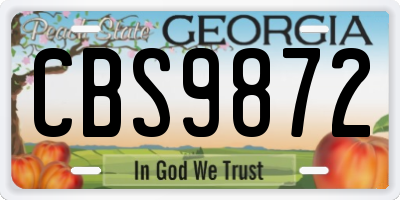 GA license plate CBS9872