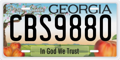 GA license plate CBS9880