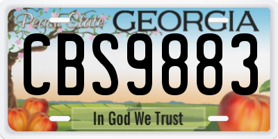 GA license plate CBS9883