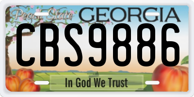 GA license plate CBS9886