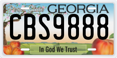 GA license plate CBS9888