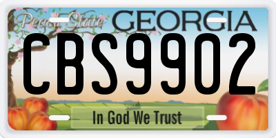 GA license plate CBS9902
