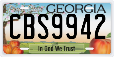 GA license plate CBS9942