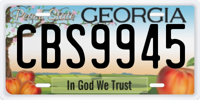 GA license plate CBS9945