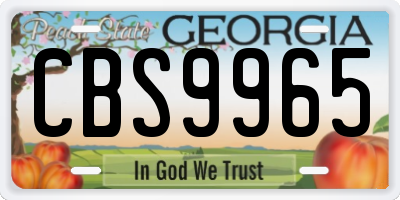 GA license plate CBS9965