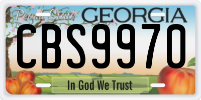 GA license plate CBS9970