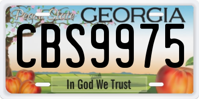 GA license plate CBS9975