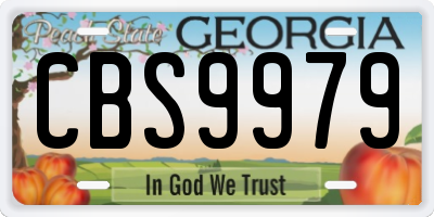 GA license plate CBS9979