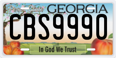 GA license plate CBS9990